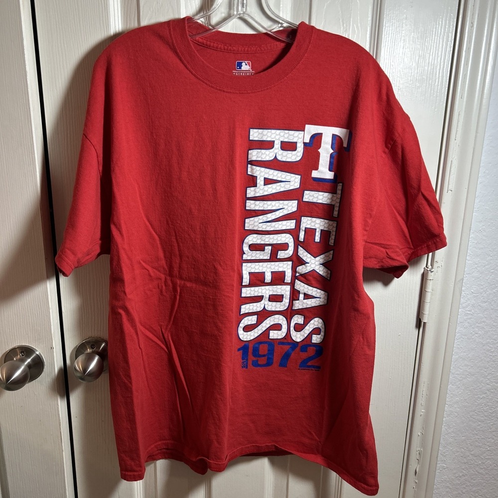 MLB Genuine Merchandise Men's Shirt Red Texas‎ T Rangers Baseball Size X-Large